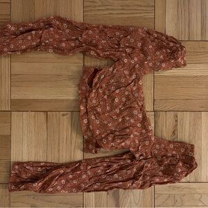 Floral Rust Long Sleeve Top